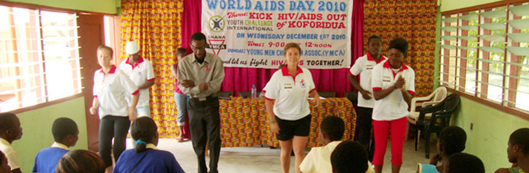 volunteer in HIV-AIDS education project in ghana